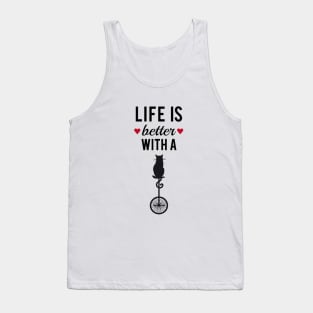 Life is better with a cat, text design, word art Tank Top